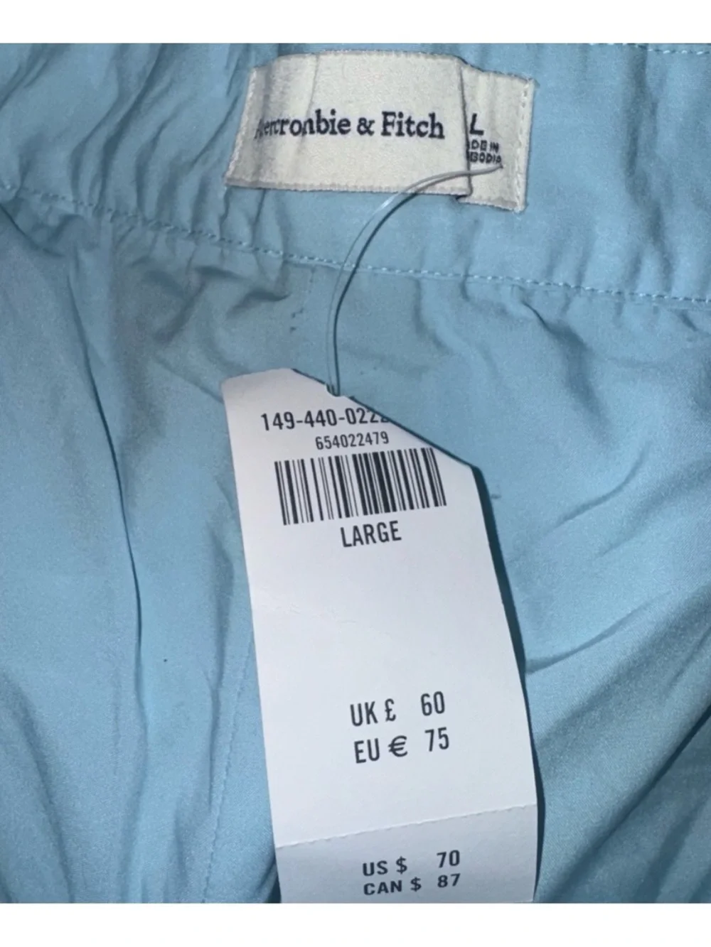 Abercrombie & Fitch Light Blue Tweed High Rise Shorts Size L NWT!